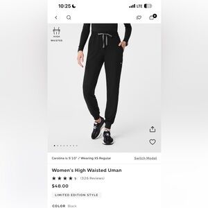 2 Figs Uman high waisted Black and Blue scrub pants